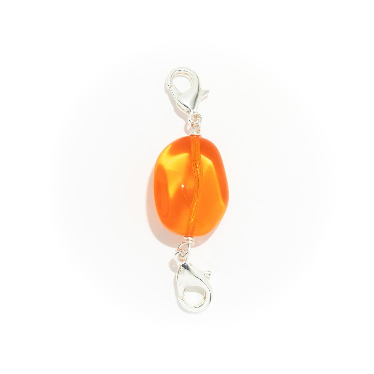 Charms Perle Argenté Orange