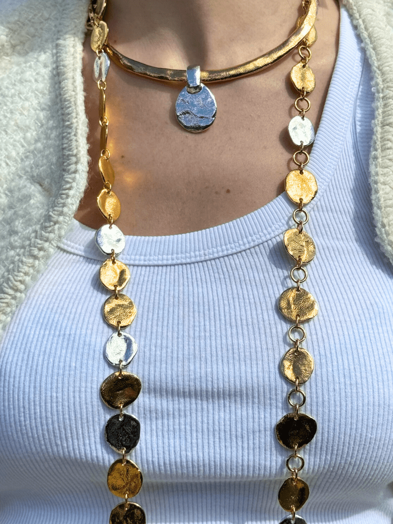 Collier  Doré Argenté Mille Et Une Nuit
