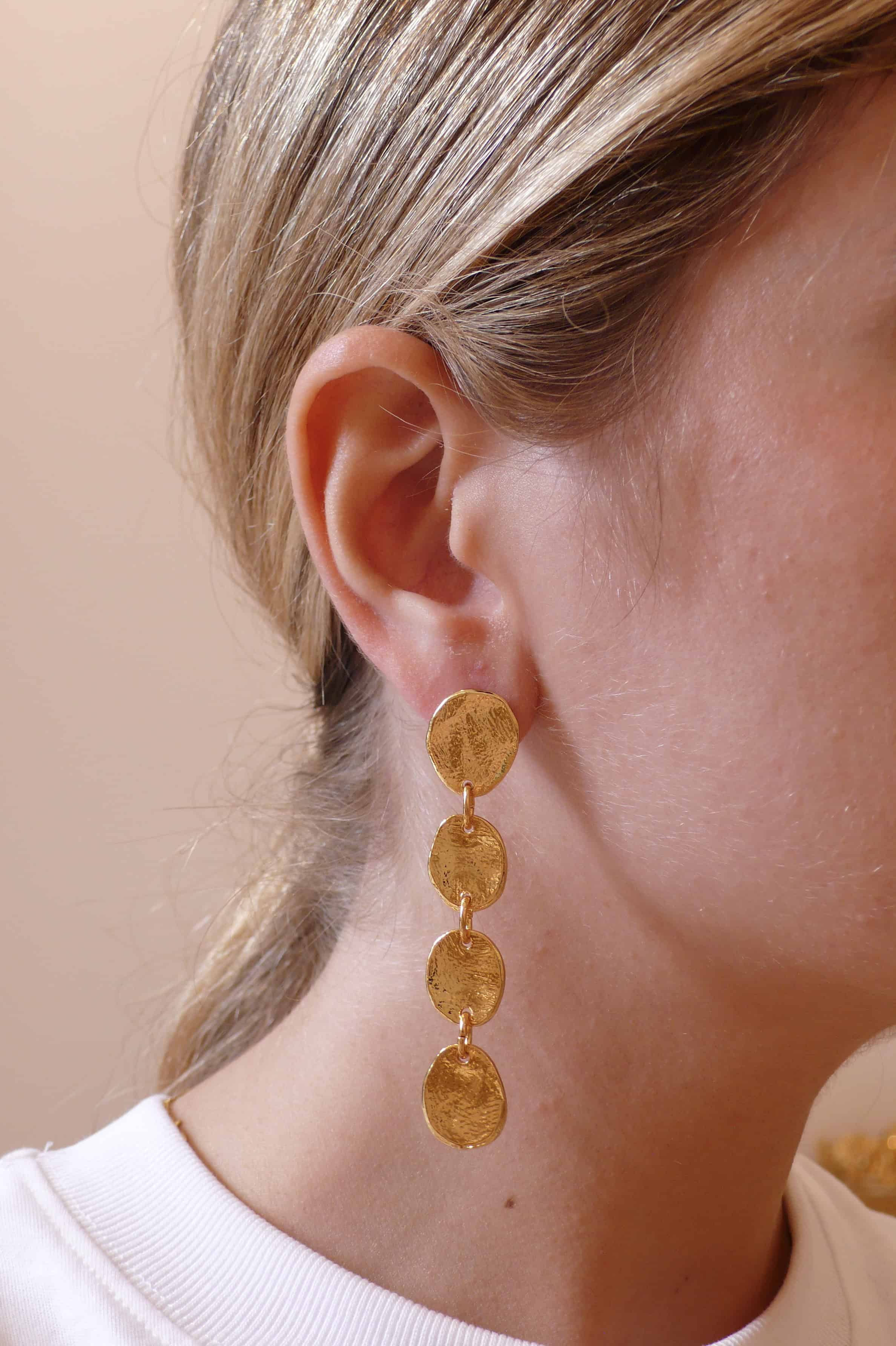 Boucles D'oreilles Percées Doré Mille Et Une Nuit