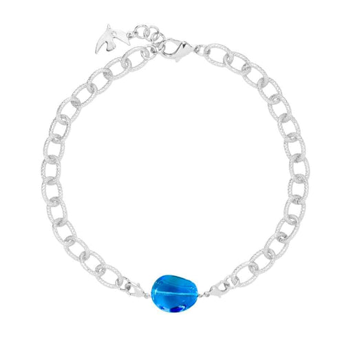 Perle Charms Argentée Bleu Océan