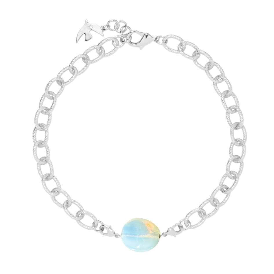 Perle Charms Argentée Blanc Lumière