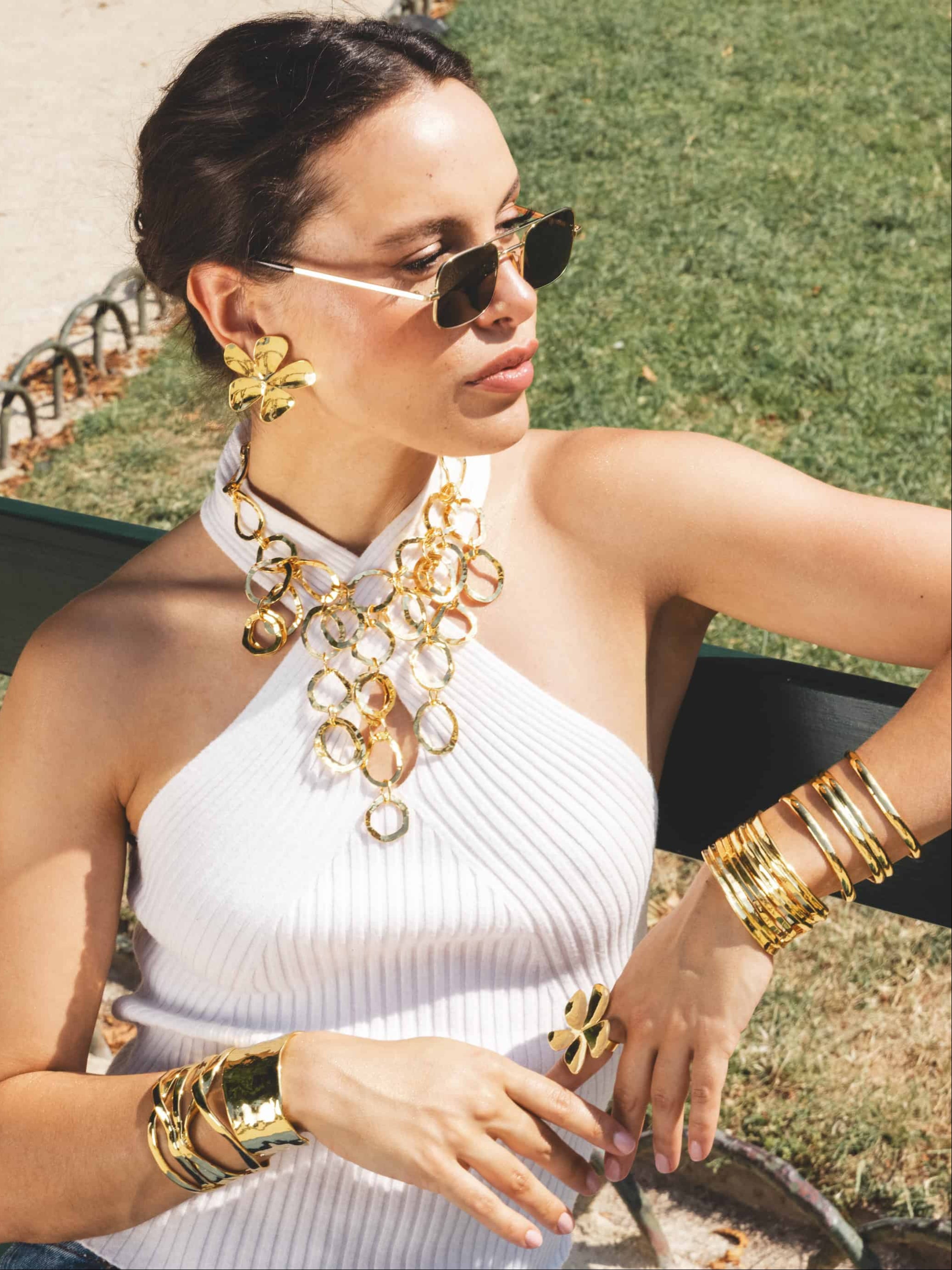 41 Degrees Gold Clip-On Earrings