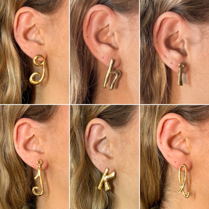 Alphabet Earrings - LETTER C