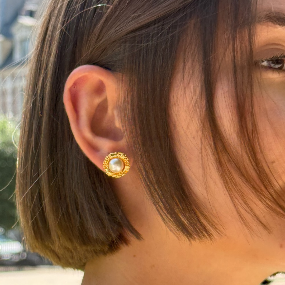 Pierced Earrings Gold L'heure Dorée
