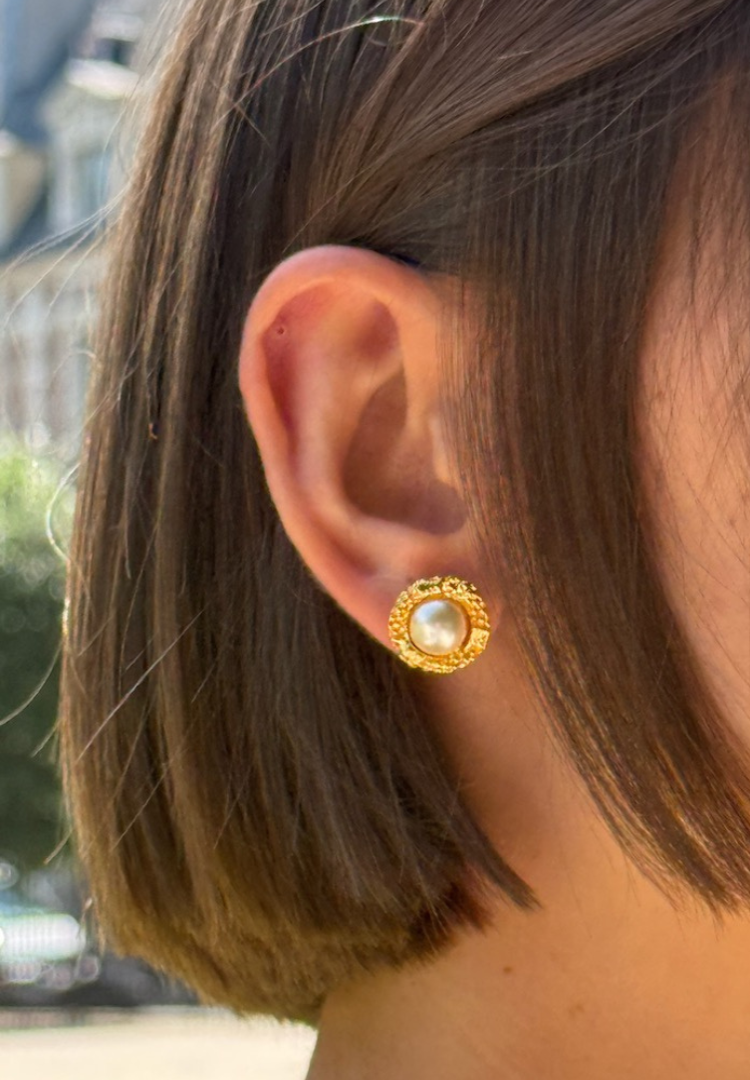 Pierced Earrings Gold L'heure Dorée
