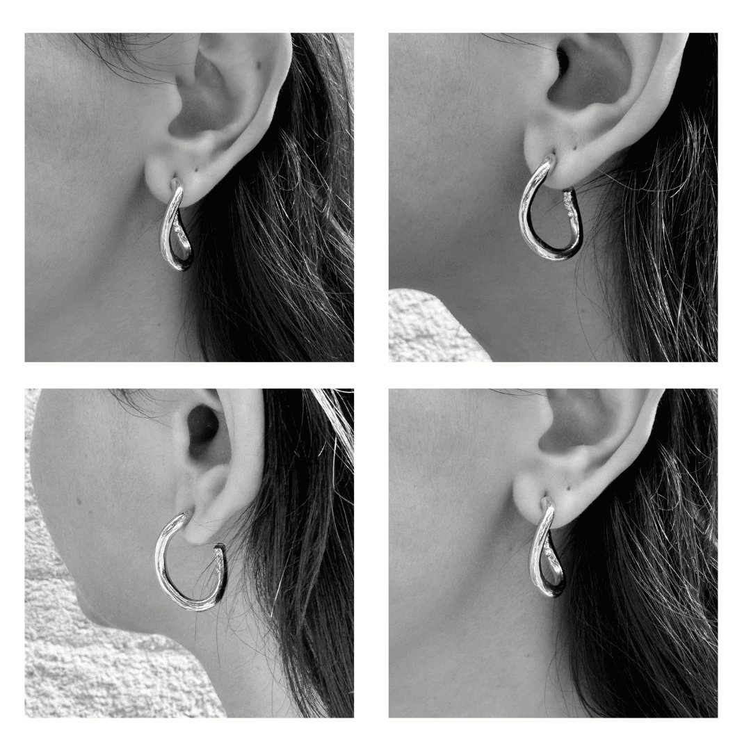 Padmée Silver Pierced Earrings