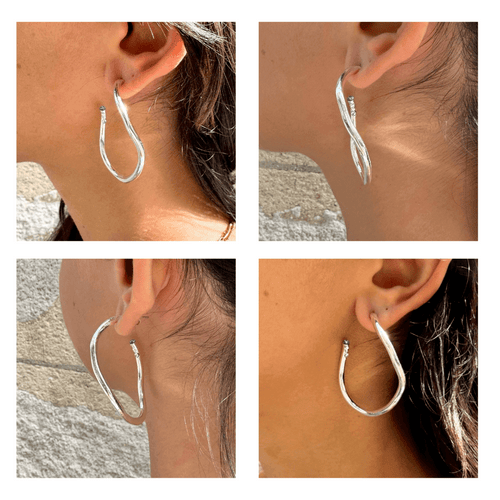 Padmée Silver Pierced Earrings
