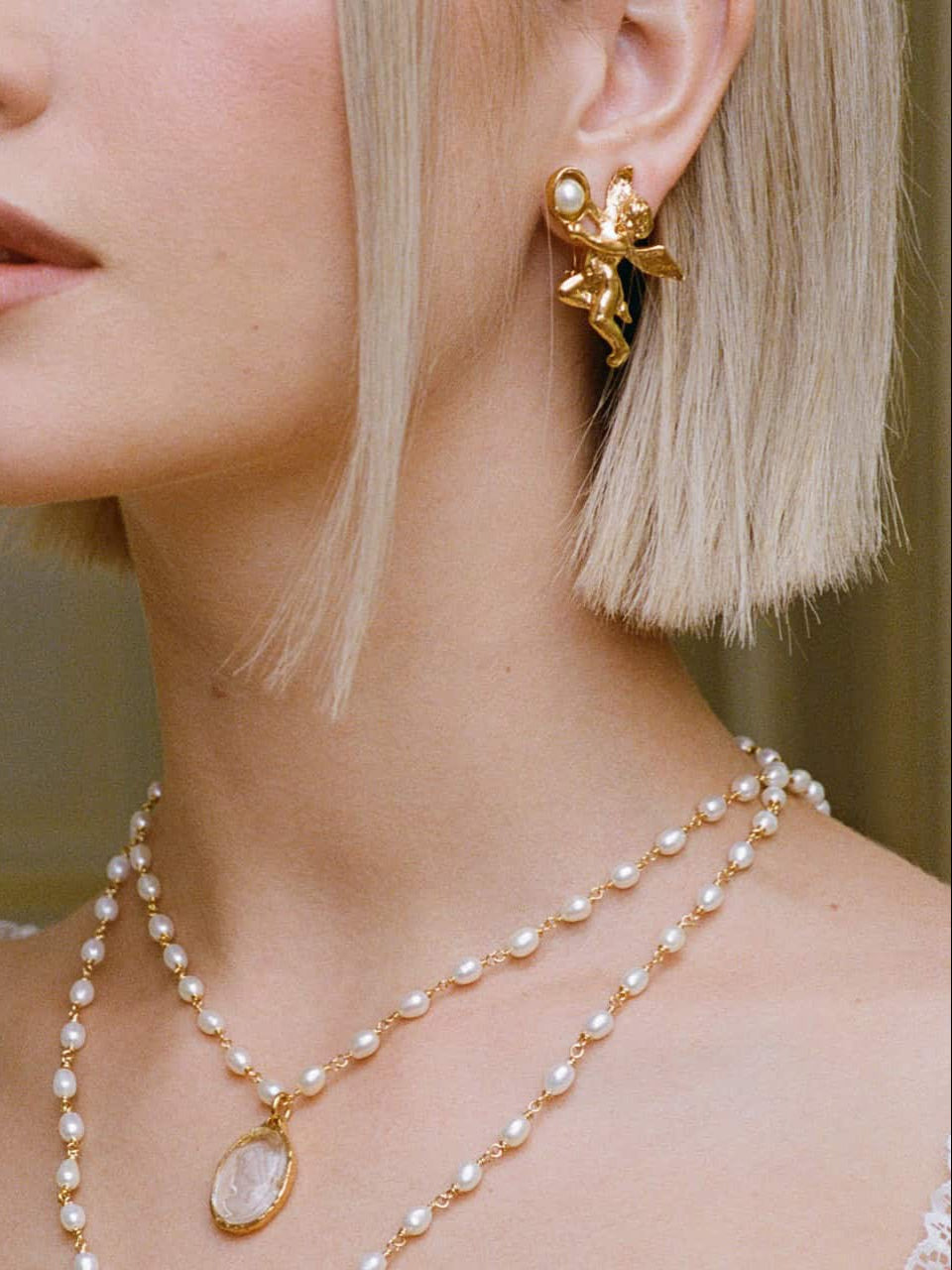 Boucles d'oreilles percée doré Rencontre imprévue