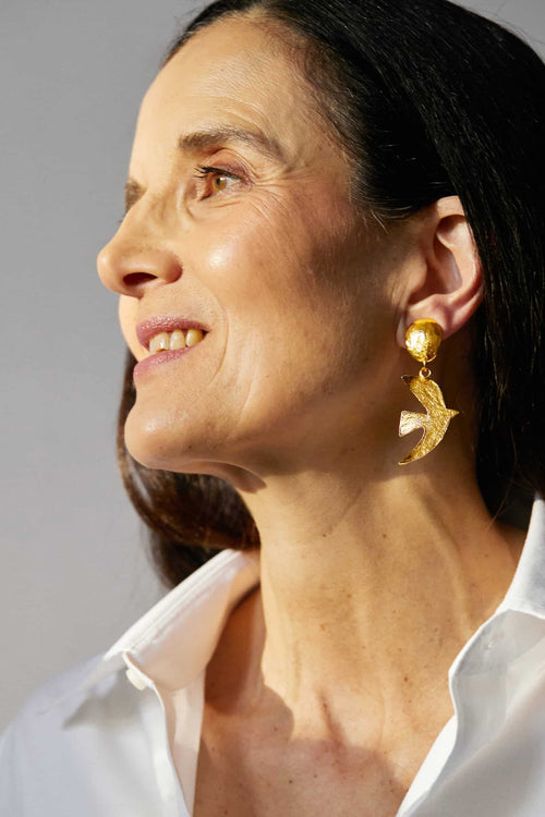 Boucles D'oreilles Clips Doré Voyage