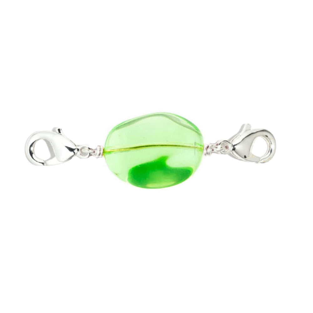 Perle Charms Argenté Vert Acidulé