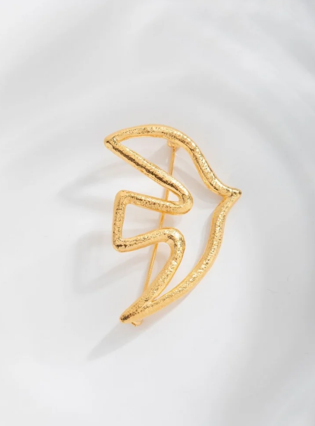 Broche dorée Colombe CHERIE