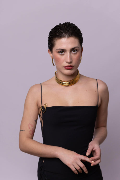 Pierced Earrings Gold Down Town