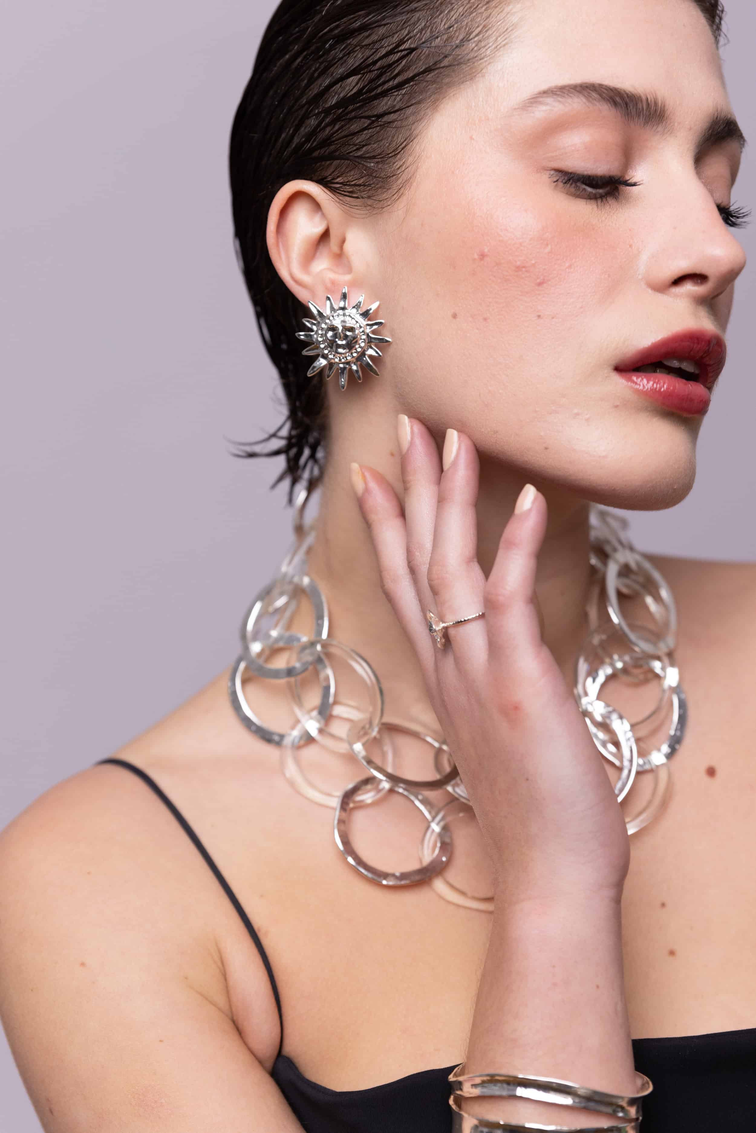 41 Degrees Silver Pierced Earrings