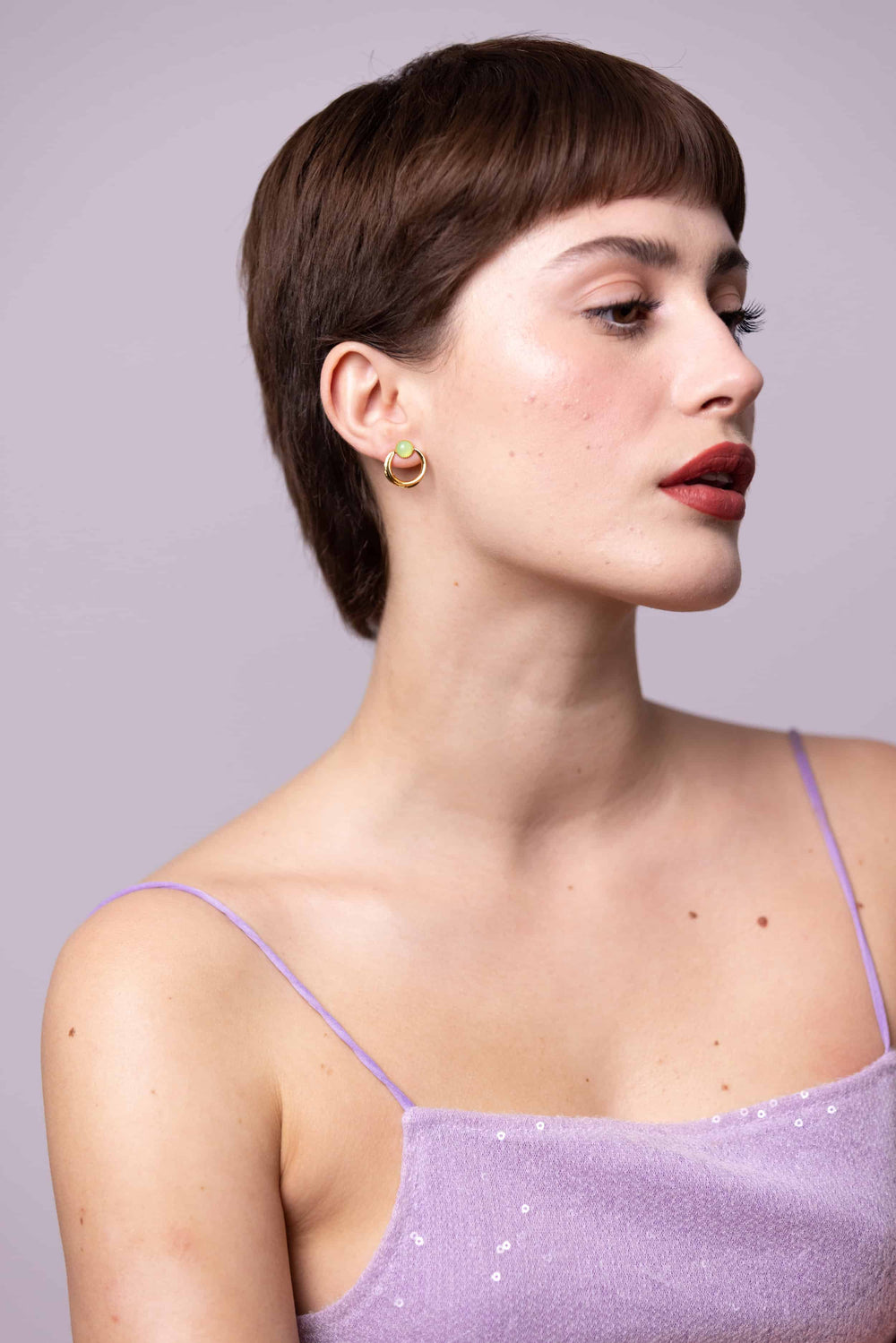 Boucles D'oreilles Percées Doré L'heure Dorée