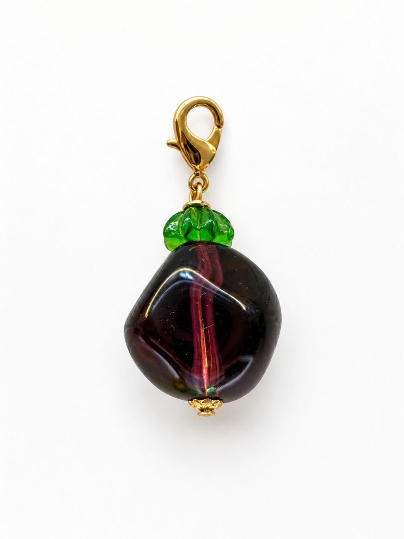 Charm Doré Perle L'aubergine