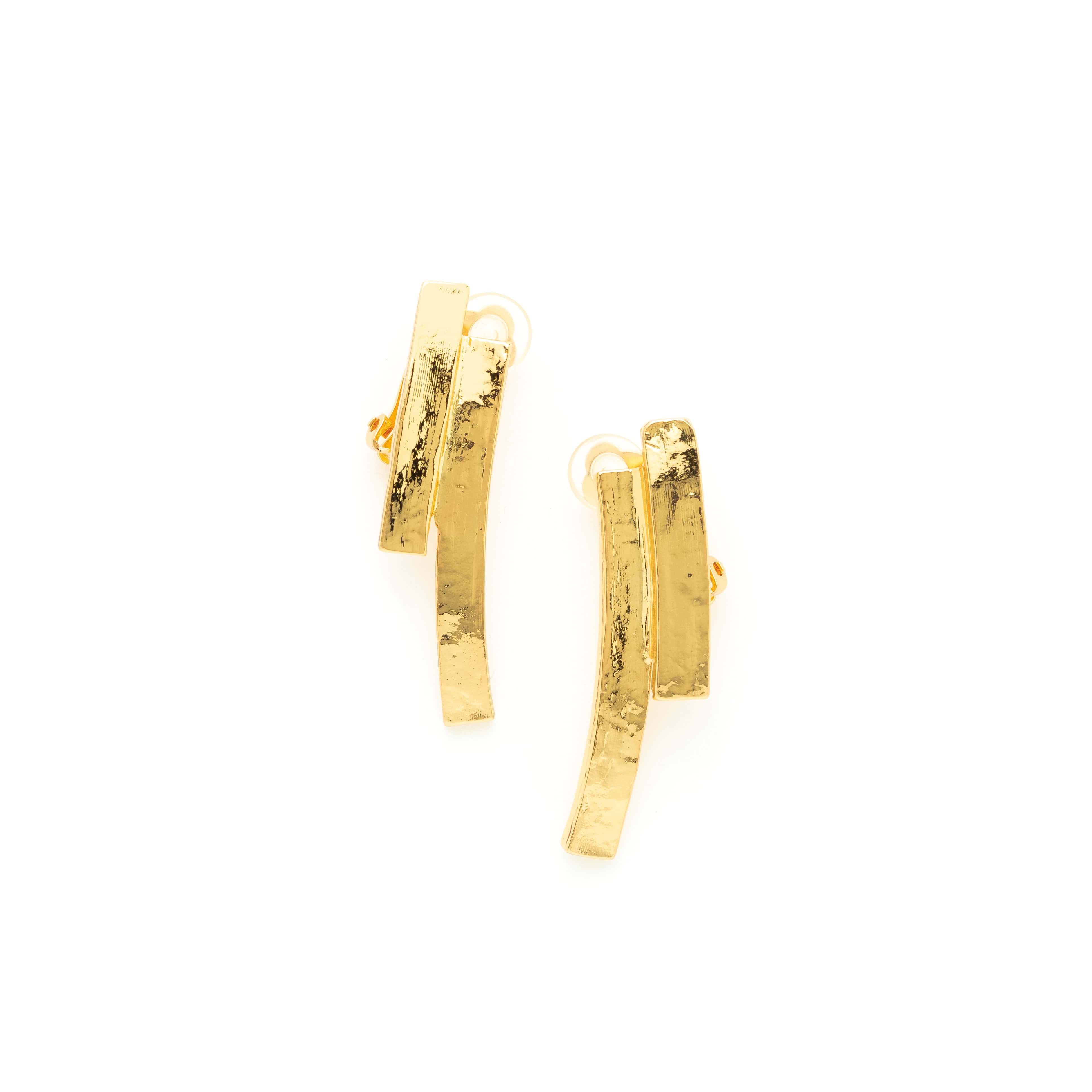 Gold Downtown Clip-On Earrings