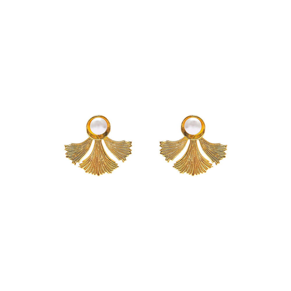 Gold-Plated Pierced Flora Earrings