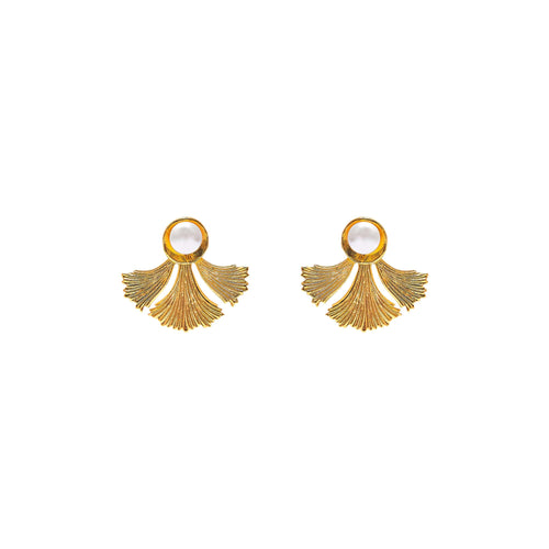 Gold-Plated Pierced Flora Earrings