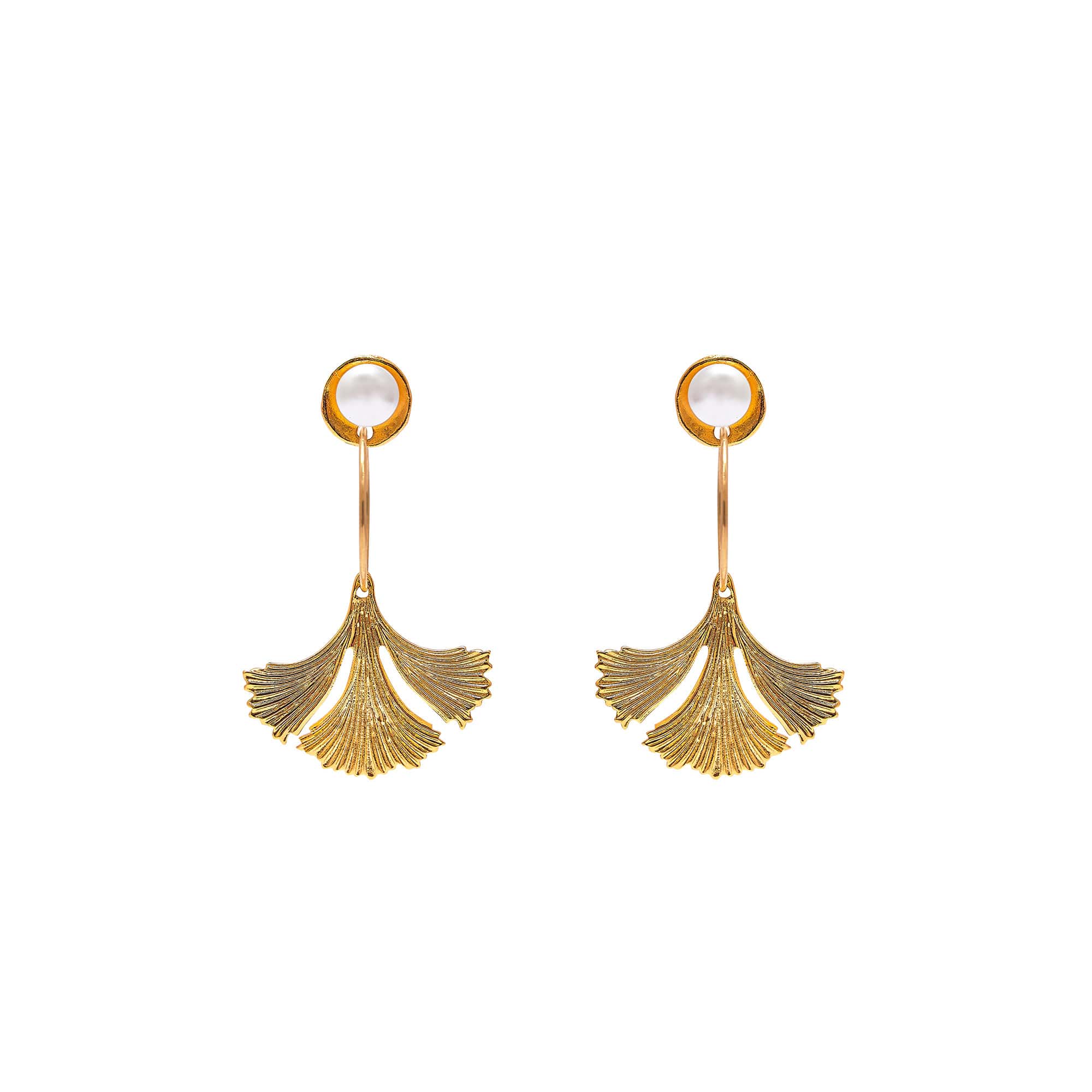 Gold-Plated Pierced Flora Earrings