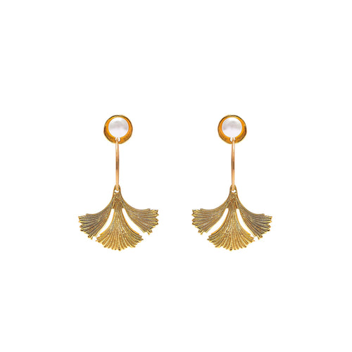 Gold-Plated Pierced Flora Earrings