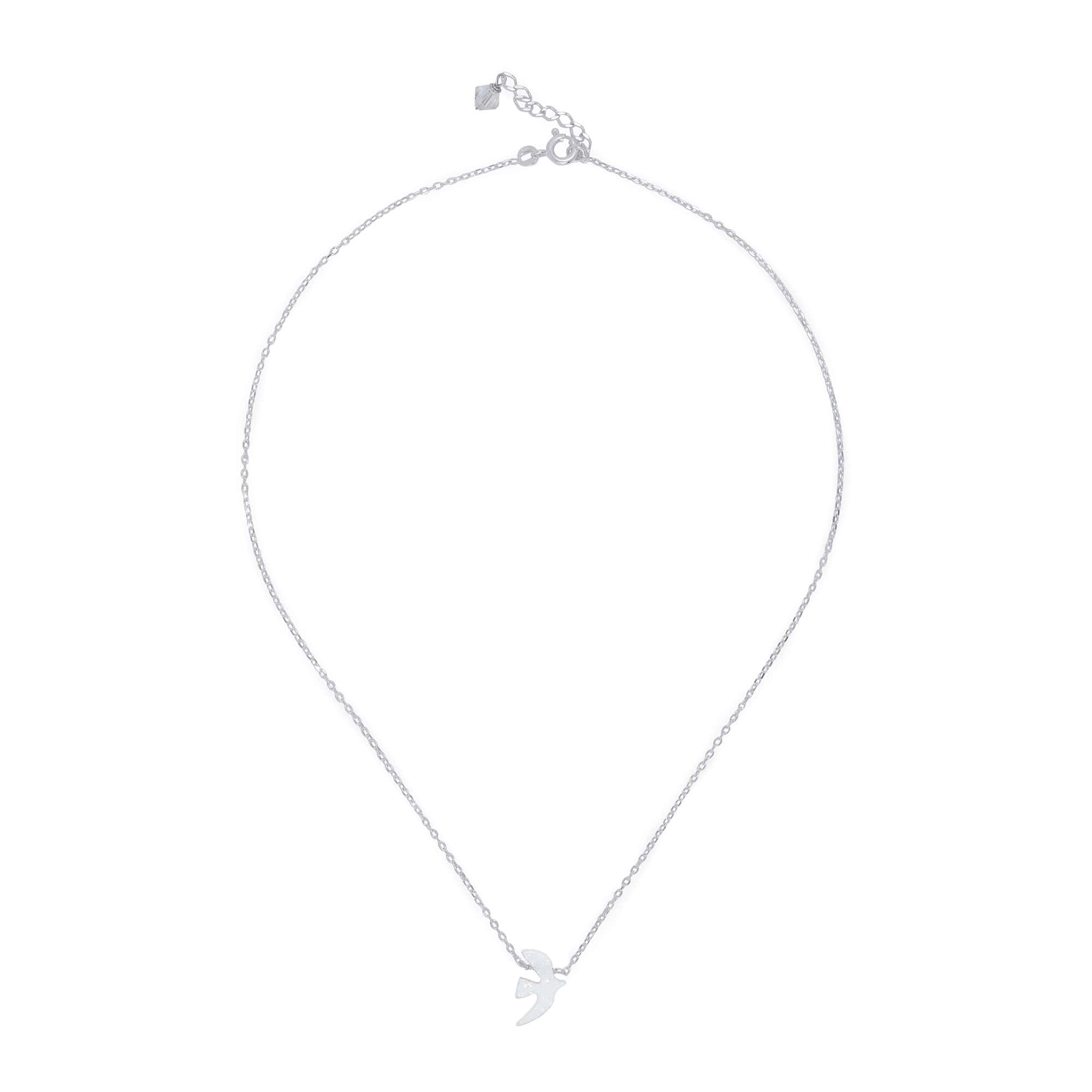 Collier Argent Opaline