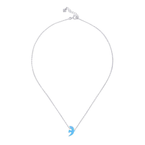 Collier Argent Opaline