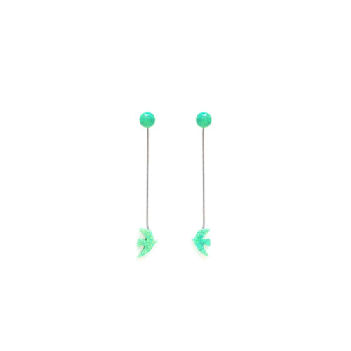 Silver Opaline Pierced Earrings