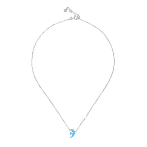 Collier Argent Opaline
