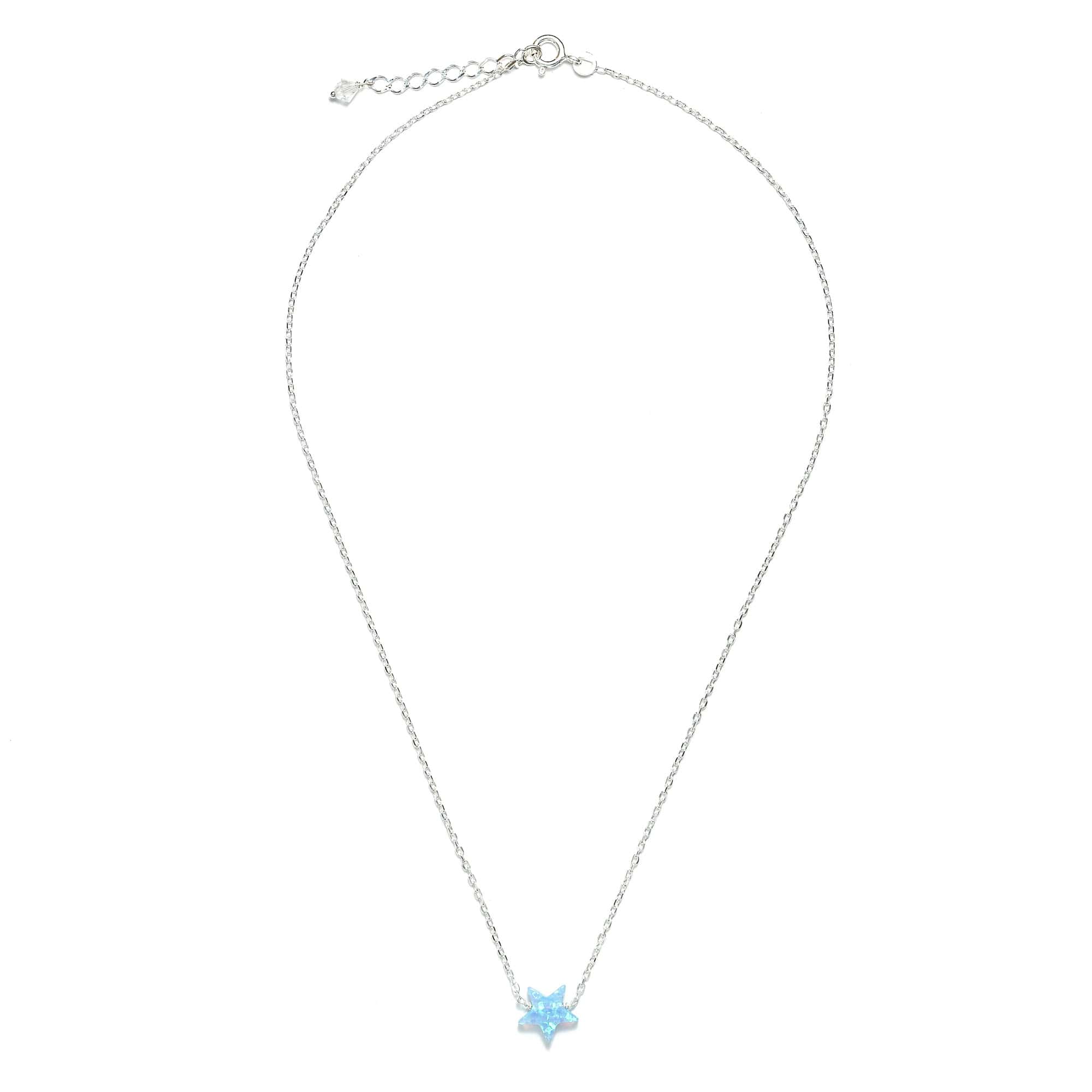 Collier Argent Opaline
