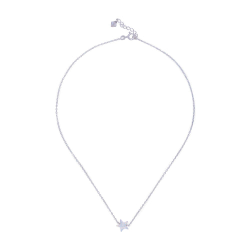 Collier Argent Opaline