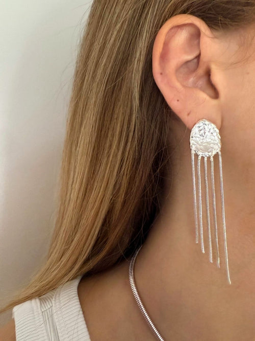 Boucles D'oreilles Clips Héritage Voie Lactée Argentées