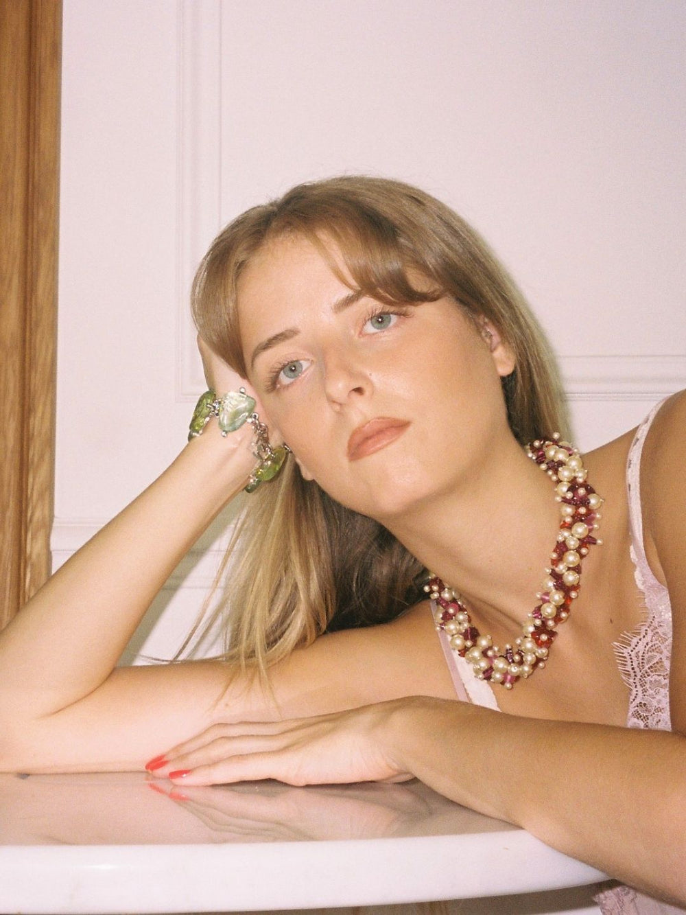 Collier Héritage Bouquet Cerise