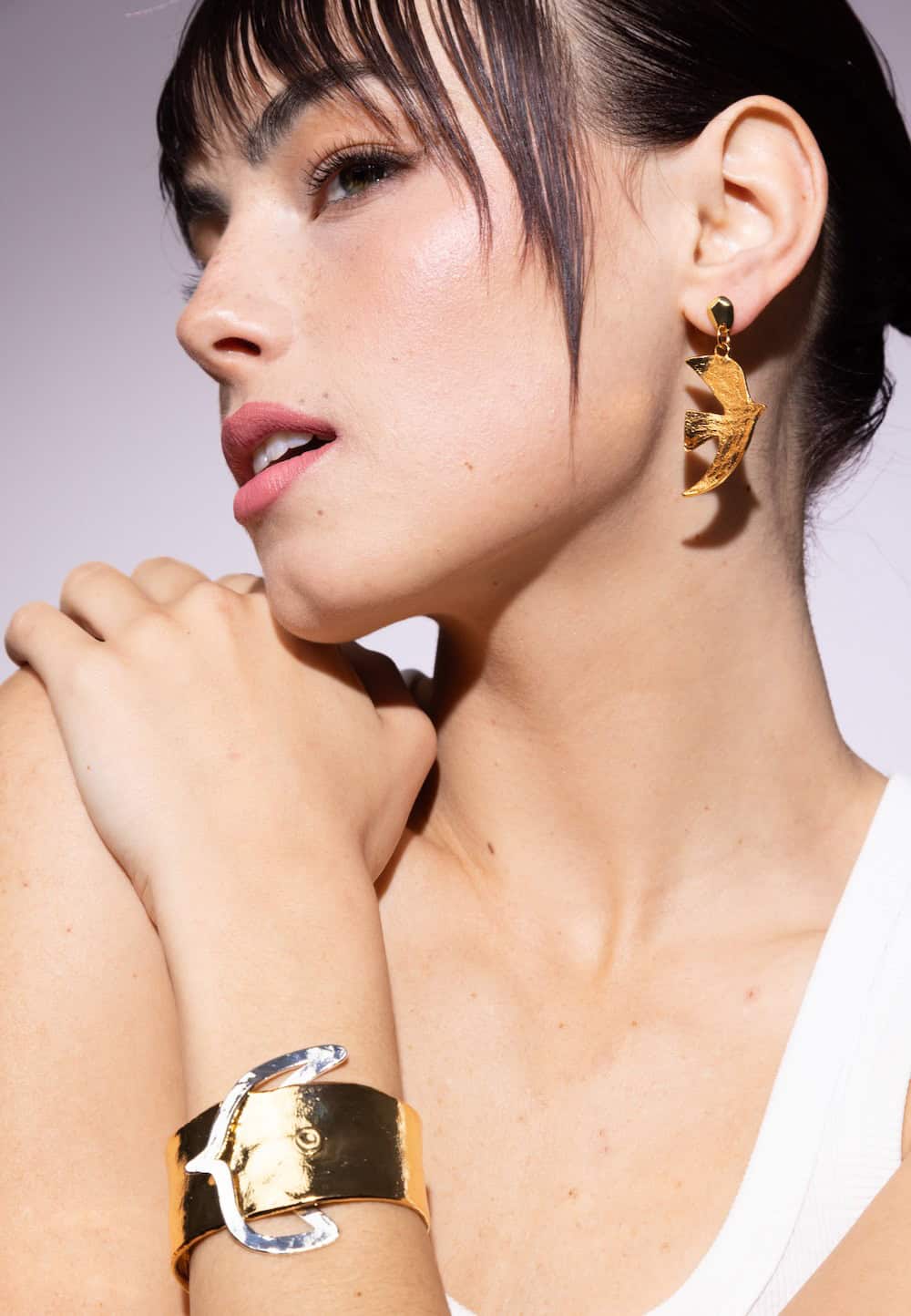 Gold Plated Pierced Earrings Travel