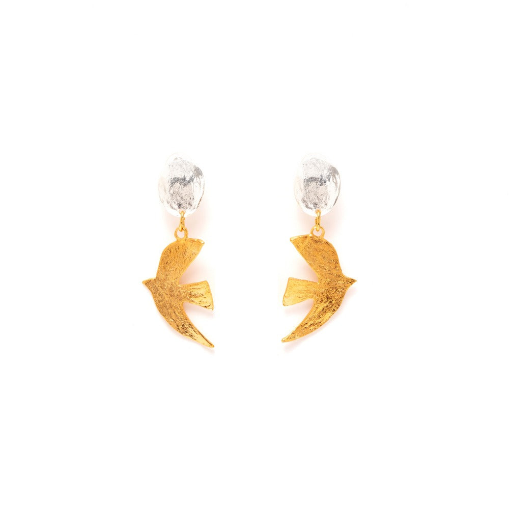 Clip-On Earrings Gold-Plated Silver Travel