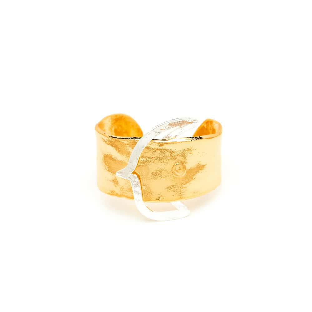 Gold-plated Silver Dove Cuff Bracelet