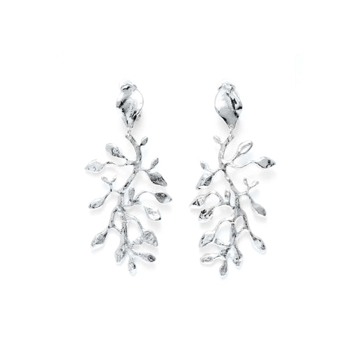Boucles D'oreilles Clips Argenté Végétal