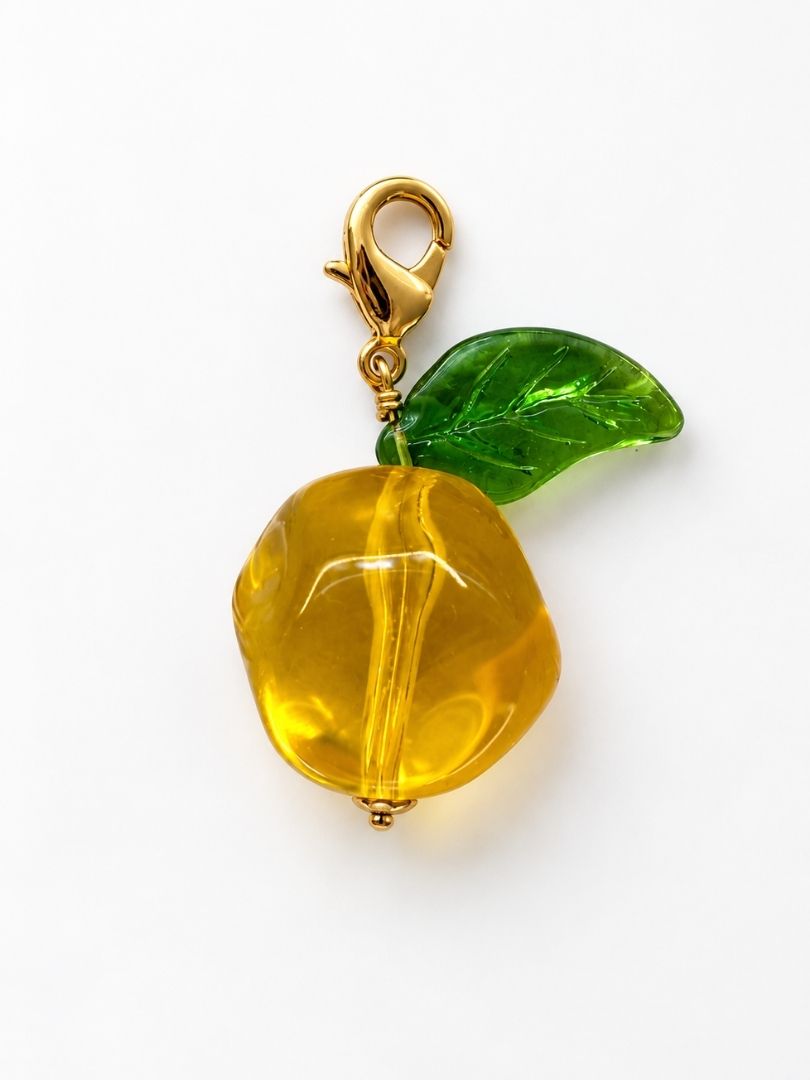 Charm Doré Perle Le Citron Jaune