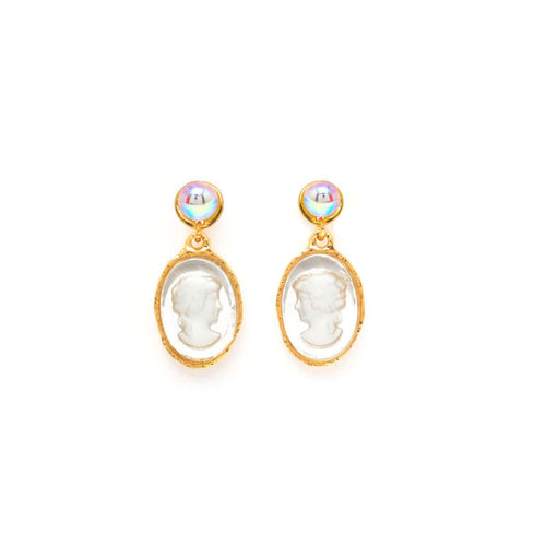 Gold-plated pierced earrings Unexpected Encounter