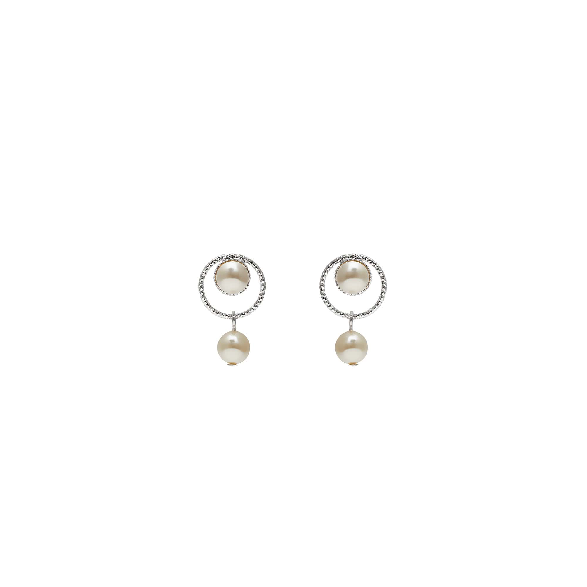 Pierced Earrings Silver Gilded Hour