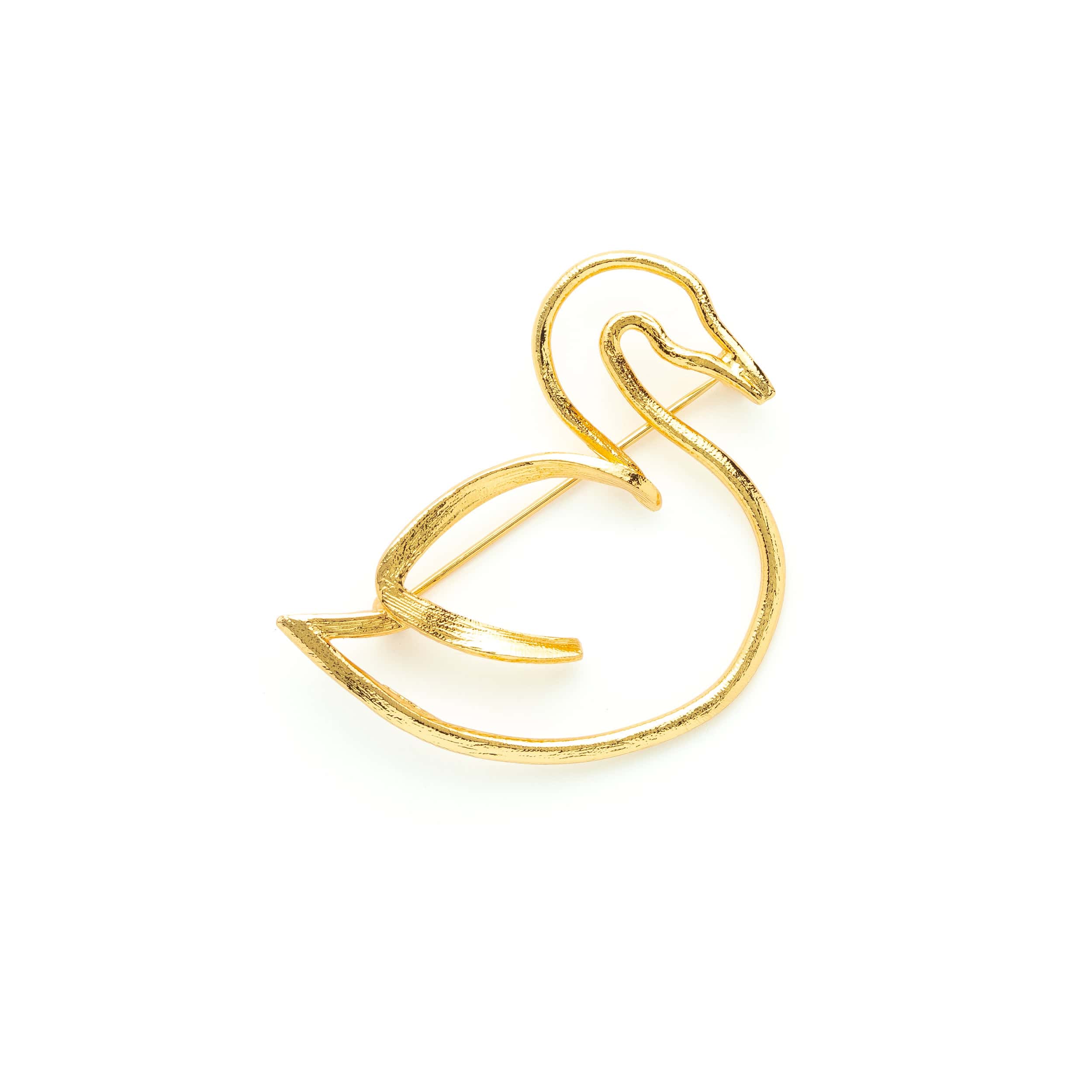 Gold-plated Swan Brooch