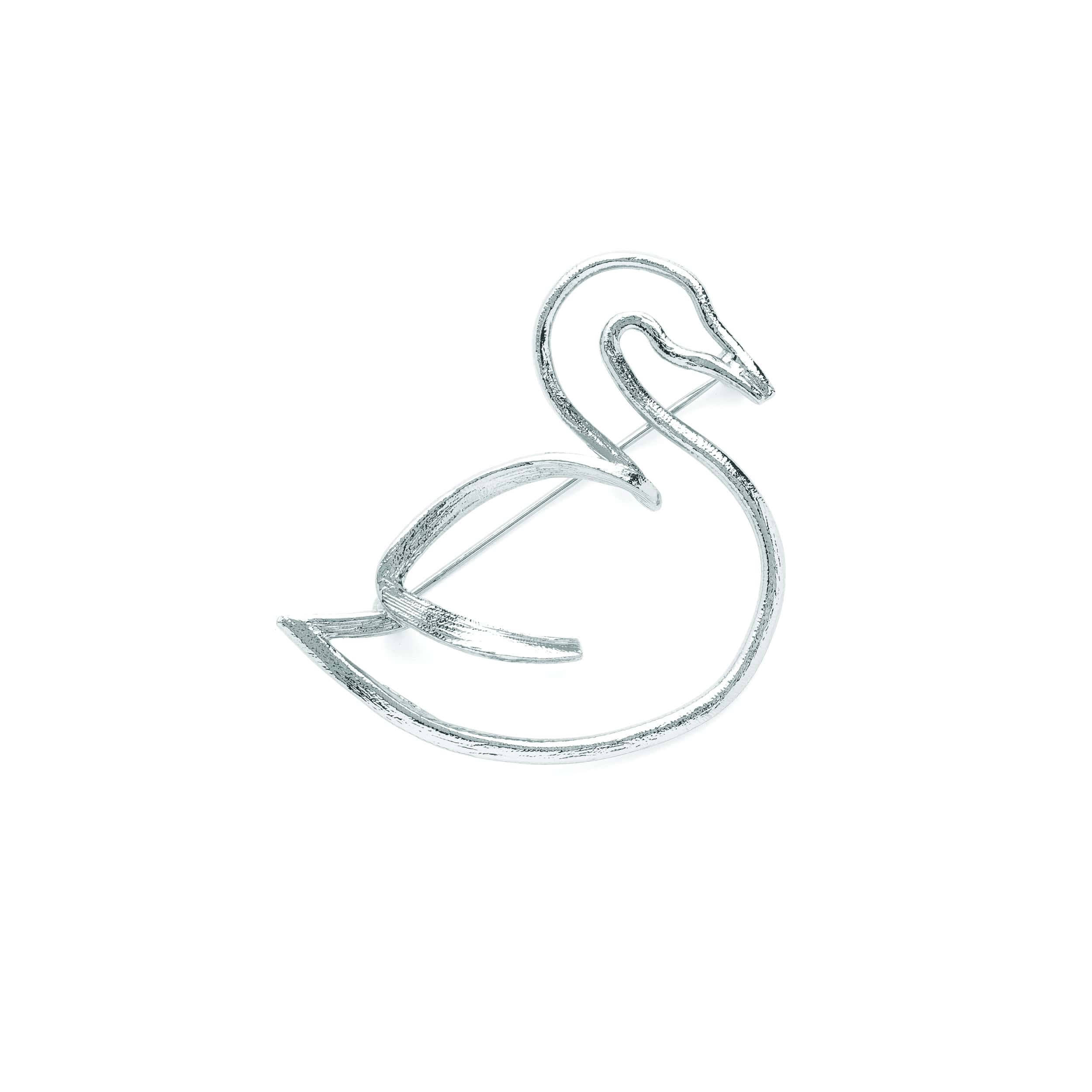 Silver Swan Brooch
