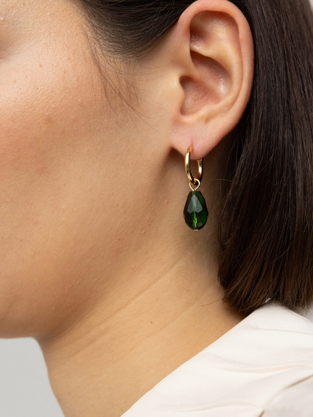 Charms Doré Boucles D'oreilles Vert Foret
