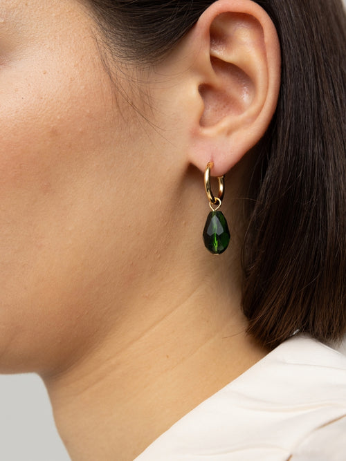 Charms Doré Boucles D'oreilles Vert Foret