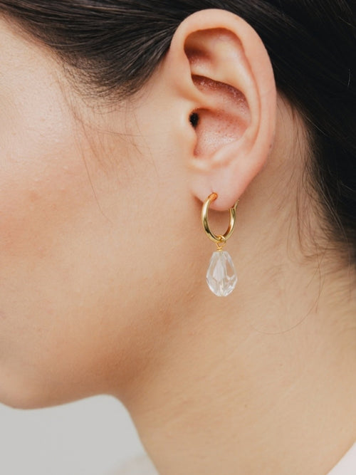 Charms Doré Boucles D'oreilles Cristal