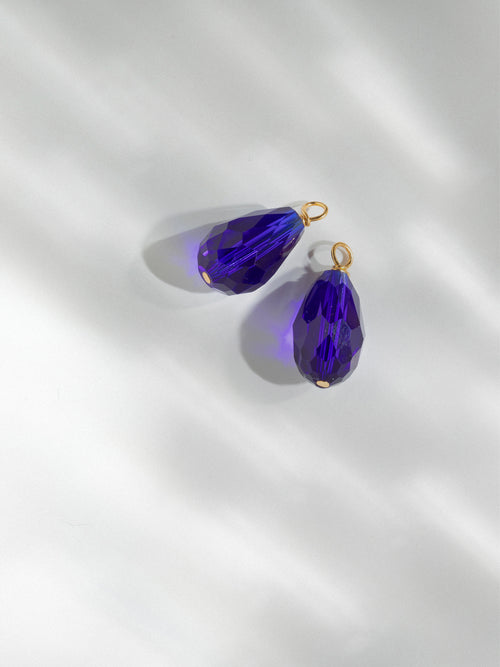 Charms Doré Boucles D'oreilles Bleu Mystérieux