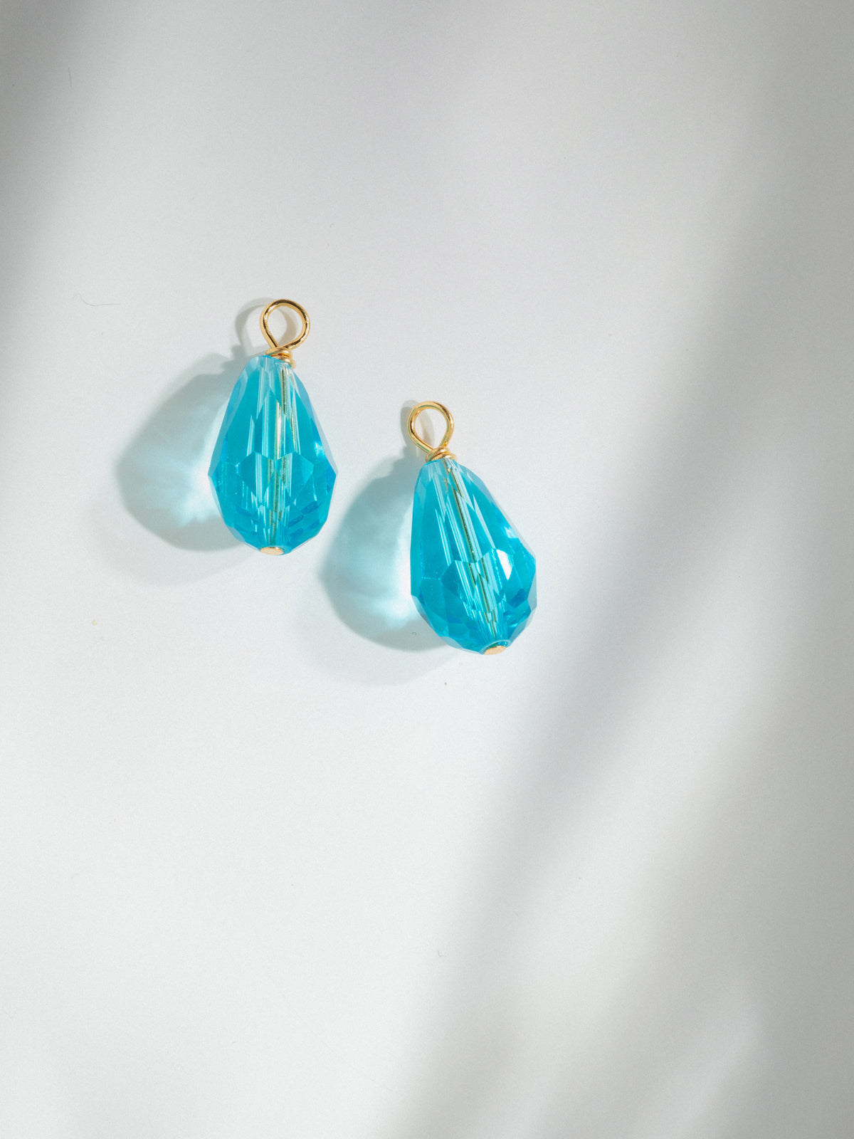 Charms Doré Boucles D'oreilles Bleu Océan