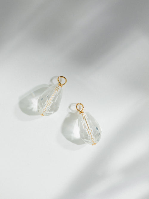 Charms Doré Boucles D'oreilles Cristal