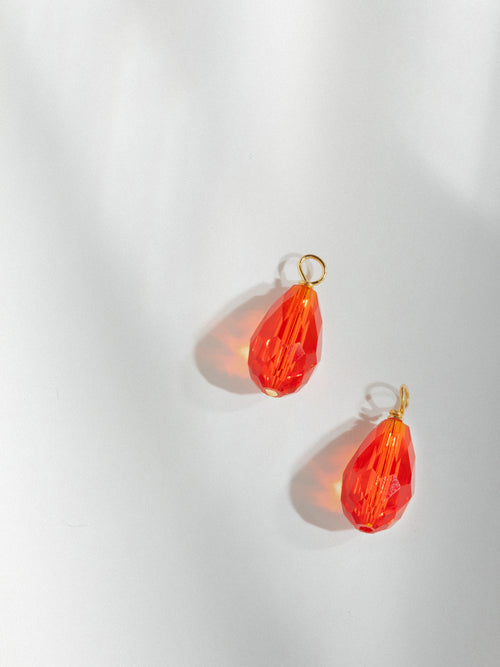 Charms Doré Boucles D'oreilles Orange