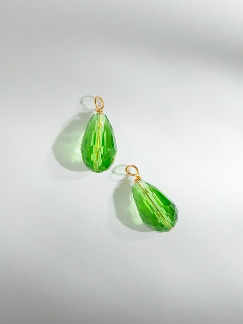 Charms Doré Boucles D'oreilles Vert Acidulé