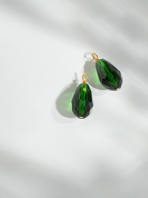 Charms Doré Boucles D'oreilles Vert Foret